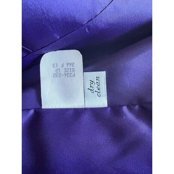 Vintage Pendleton Wool Blazer Petite 12 Purple Plaid Holiday Hostess USA 80s - Picture 10 of 10